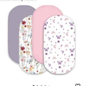 Floral and Butterfly Bassinet Sheets Set